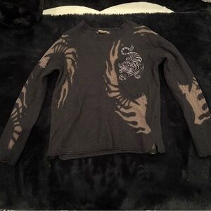 Christian Audigier Don Ed Hardy Tiger Print Sweater Youth Size XL